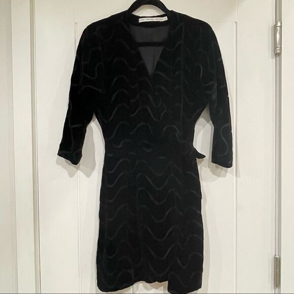 & OTHER STORIES Velvet Wave Wrap Cocktail Party Dress Mini - Picture 6 of 8